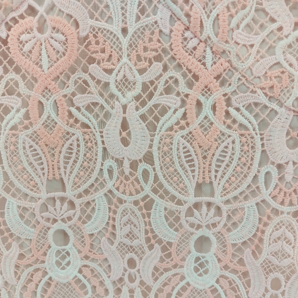 Shoshanna Ezmerelda V-Neck Lace Dress Pink Size 10 - Picture 6 of 8